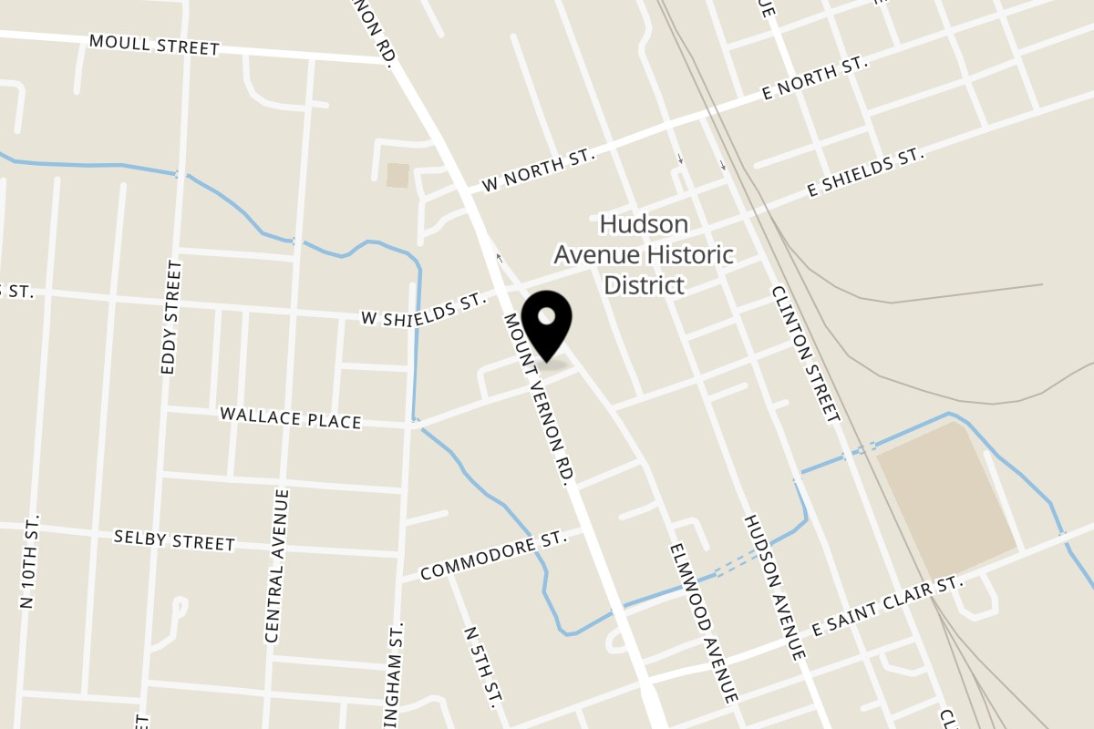 Map showing the location of Alley Cat Subs & Pizza on 340 Mt Vernon Rd in Newark